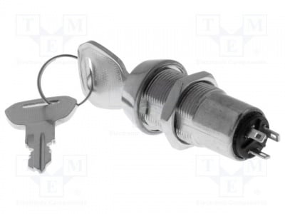 Превключвател с плосък ключ S-246-3C Превключвател: превключвател с ключалка; 2 позиции; O19mm; 90°